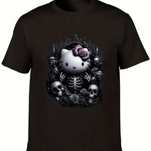 Hello Kitty Black Skull Graphic Tee